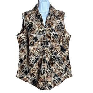 Blue Diamond‎ Plus Women’s Size 16 Sleeveless V- Neck Blouse